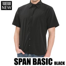 09605_[남성]스판남방반팔 블랙/프랜차이즈남방/스판남방/스판블라우스/커피전문점/레스토랑/베이커리/식당/치킨집/정육/피자집/카페유니폼/인쇄/패치제작가능
