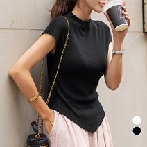 [나크21] 반하이넥 캡소매 슬림 니트 NK32-T-62