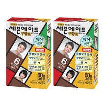 세븐에이트 무향료 칼라크림 염모제 60g, 6호 자연스런 갈색, 2개