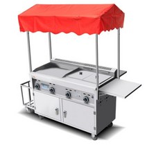 스낵 카트 상업 철판 구이 다기능 분식차 오븐기능 이동식 푸드 트럭, 06.철판 스낵 카트