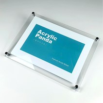 판다아크릴 아크릴액자 투명 종이사이즈 전시용 다보액자 A1 A2 A3 A4 벽면 나사 설치, [A2] 48x66cm 5T+3T 20mm, 흑생 뿔형, 나사 시공