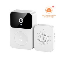 IoT Ai 인터폰 비디어폰 설치 교체 무선 인터콤 초인종 HD 비주얼 원격 도어홀 충전식 자동 캡처 비디오, 01 WHITE