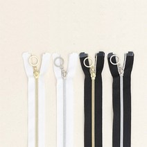소잉데일리 의류용 지퍼 및 슬라이더 모음전_ 3호 5호 80여종, 65cm_화이트, 9. 5호 코일 골드지퍼