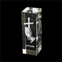 교회 선물 추모관 봉안함 고급스러운 크리스탈 레이저 탁상용 십자가, 13 God Bless 대 (White)