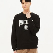 탑텐 22 FW 공용 플리스 기모 그래픽 맨투맨 티셔츠 BK