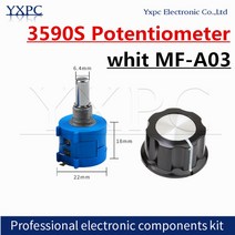 가변 저항1pcs 3590S MF-A03 노브 멀티 턴 전위차계 500 1K 2K 5K 옴 조정 가능 저항 102 103 104 L, 06 50 천개 옴