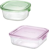 이와키 내열 유리 보존 용기 그린 사각형 S 450ml 밥 1상 팩 레인지 KC3240N-G 핑크 M 800ml KC3247N-P