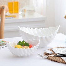 창조적 인 순수한 흰색 세라믹 그릇 프랑스 수프 그릇 야채 그릇 과일 샐러드 그릇 서양 음식 그릇 가정용 큰 그릇 차가운 접시 그릇, 11 인치 제라늄 그릇 (가정용 수프에 적합)