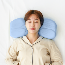 밸런스9 꼬북베개와이드 거북이목 경추베개, 세레니티 블루