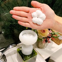 꽃모양거품 꽃모양공병 꽃거품디스펜서 꽃거품 폼폼플라워 폼플라워, 크리스탈-그린