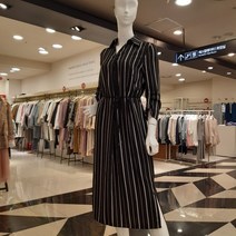 블루패페 브이넥카라줄지원피스