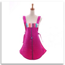 봉봉러브 색동 한복앞치마 실크앞치마 스마일앞치마 (173) 앞치마, 진분홍