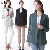 리스트 리스트 피크드 라펠 더블 자켓