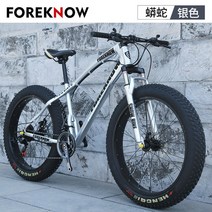 오프로드 산악 팻바이크 광폭타이어 다운힐 펫 바이크 로드자전거 MTB, 7단 + 24인치cm, 은색