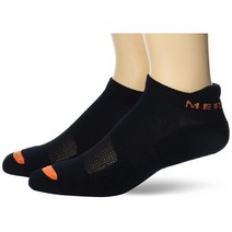 Merrell 유니 성인 남성 및 여성용 쿠션 면 로우 컷 탭 양말 - 3쌍 팩 통기성 좋은 메시 존 블랙. [관부가세 포함] 708756, Small-Medium