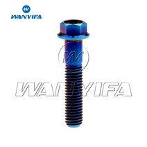 볼트 너트 렌치 육각 나사 Wanyifa 티타늄 플랜지 소형 헤드 오토바이 M8 x15 20 25 30 35 40 45 55 60 65mm P1.25 mm, Fire Blue