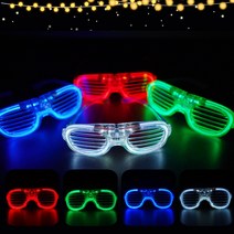 도매파티 야광 LED 파티 용품, 1개, 19-2.LED 셔터쉐이드 안경 파랑색 블루_GCU72