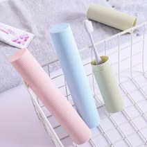 피케이몰 3P세트 심플한 위생보관 칫솔케이스 원통형 휴대 칫솔통, 3P, 그린+핑크+블루