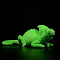 BABY FRANKIEZHOU 실물 같은 베일드 카멜레온 부드러운 봉제 동물 플러시 장난감 현실적인 야생 파충류 그, 01 카멜레온