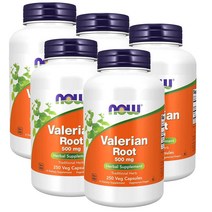나우푸드 발레리안 루트 500 mg 250정 NOW Valerian Root (Valeriana officinalis) 500 mg, 5팩