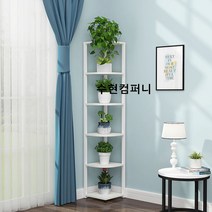 코너장 원목 선반 코너책장 삼각틈새 틈새수납장 거실, 화이트 메이플 6단, 1개