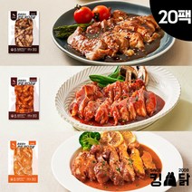 킹닭 껍질없는 한입 닭다리살 200g x 20팩 통닭다리살 통다리살 슬라이스 닭다리 순살, 혼합구성(갈비7+숯불7+로제6)
