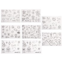 슈링클스종이 열수축 플라스틱 작아지는 마술 마법 종이 키링 만들기 8pcs 멀티 패턴 디자인 수축 필름 아트지 수축 플라스틱 시트