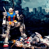 건큐브 건담 도시폐허 디오라마 배경지 포토 스튜디오 - 피규어 장식장 아크릴 케이스, 5. JUMBO（1／35）