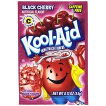 Kool-Aid Black Cherry Soft Drink Mix 쿨에이드 블랙 체리 무설탕 소프트 드링크 믹스 0.13oz