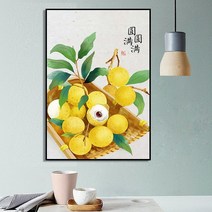 JINGHENG 고급 감나무그림 감그림 생기 캔버스 과일 인테리어 장식, 디자인 13_35x50