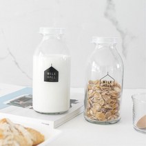깔끔한 유리 우유병 330ml 플레이팅 촬영 소품 감성 공병 밀크티 카페 음료 사진, 1개, 밀크홀(네거티브)
