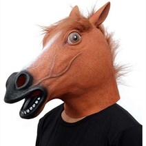동물 가면 마스크 원숭이 의상레이브 고릴라 당나귀 말 소품동물 풀 페이스 라텍스 헬멧재미있는 축제 복장여성용, 17 Horse C