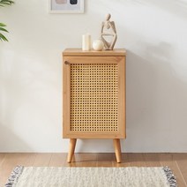 소티디자인 플란츠 라탄 협탁 미니 수납장 400 (완조립), 캄포 단품 [70-40O]