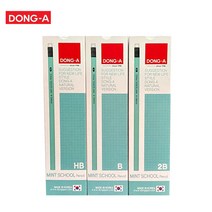 동아 민트 스쿨연필 12자루 HB B 2B 사무용 필기용 국산연필, 1개, 민트 스쿨연필(12자루)-B
