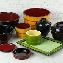 칠기 우동기 면기 접시 모밀판 분식 일식 장국 식당, 선택6-칠기적모밀공기(2사이즈), 적모밀공기(대), 1개