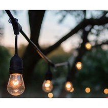 KorLed 파티 라이트 스트링라이트 야외 루프탑 옥상 캠핑조명 줄조명 [전구 포함], 5.5m-7소켓 방수, 화이트