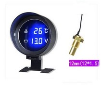 원형 LED 디지털 수온 전압계 2 인 1 게이지 센서 헤드 10MM 12MM 14MM 16MM 17MM 21MM 개, gauge with 12mm