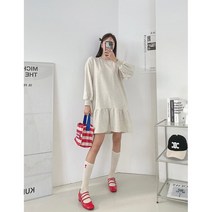루즈핏 플레어 코튼 원피스 맨투맨 오버핏 미니원피스 맘룩 임부복 데일리룩 여행룩