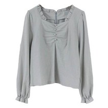 둥근카라블라우스 귀여운 캐주얼 여름 소녀 여성 셔츠 긴 소매 패치 워크 여성 여성 탑 camisas blusas feminina