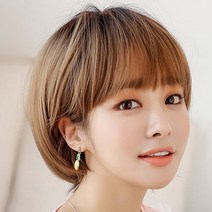 로미즈 여자가발 여성 통가발 단발 반가발 항암 탈모 숏컷 패션, 1개, 제나_허니브라운