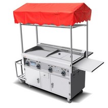 스낵 카트 상업 철판 구이 다기능 분식차 오븐기능 이동식 푸드 트럭, 08.철판 스낵 카트