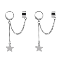 이츠굿텐 남성 귀걸이 귀찌 피어싱 남녀공용 귀안뚫는 롱드롭 실버 체인 earring