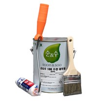 노루페인트 수성 순수 100 페인트 붓 로라 서비스 4L