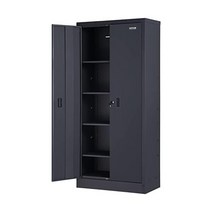 VEVOR 금속 보관함 선반당 200파운드 적재 용량 조절 가능한 선반 4개가 있는 70인치 높이의 잠금식 분말 코팅 강철 차고 캐비닛 자석 문 잠금 장치 사무실 차고에 안성맞춤