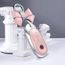 벤츠 다이아몬드 자동차 원격 키 FOB 케이스 커버 2021 C클래스 S W223 S350 S400 C200, [14] pink set 03, 14 pink set 03