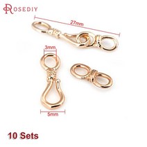 22x4MM 27x5MM 36x7MM 24K 골드 컬러 황동 목걸이 팔찌 걸쇠 커넥터 Diy 쥬얼리 결과 액세서리, [04] 30929-24K Gold Color
