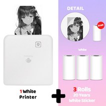 핸드폰사진인화기 휴대용포토프린터 미니포토프린터 Phomemo M02Pro 304 인치 당 점 고품질 열 포켓 휴대용, 06 WH-3xWhite sticker