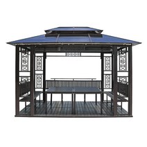 야외 정자 원두막 조립식 파고라 옥상 가제보 마당, 3 x 4m - 테이블 및 의자 제외