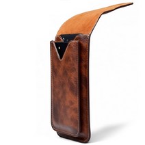 카라비너형 벨트 힙색 가죽 핸드우치 노가다 스마트폰 현장 허리가방 10X18cm