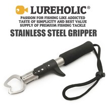 LUREHOLC 22CM 스테인레스 스틸 낚시 그리퍼 전문 물고기 그립 립 클램프 그래버 접는 펜치, 없음